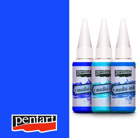 Tinta Alkoholos - Pentart Media Ink 20ml  - Kék