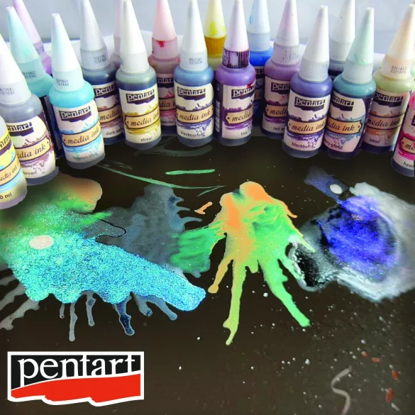 Alkoholos Tinta - Pentart Media Ink 20ml  - Fekete