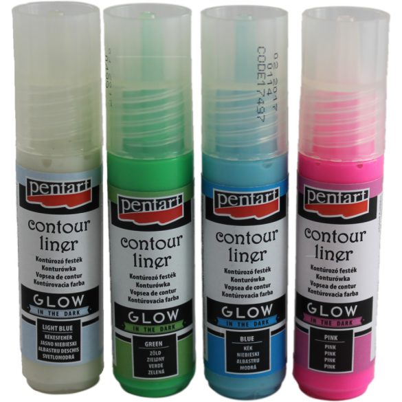 Pentart universal contour - GLOW in the dark - Yellow