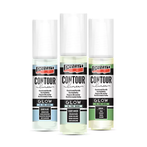 Pentart universal contour - GLOW in the dark - Green