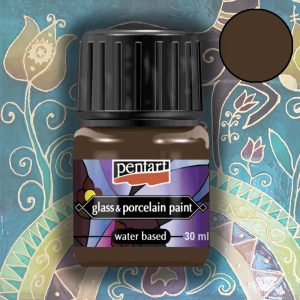 Pentart glass & porcelain paint 30ml - Brown