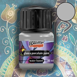 Pentart glass & porcelain paint 30ml - Silver