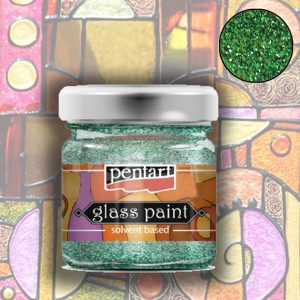 Pentart Glass Paint - solvent based 30ml - Glittering green