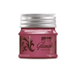 Pentart Glamour Fabric Paint 50ml - Silvery Rose