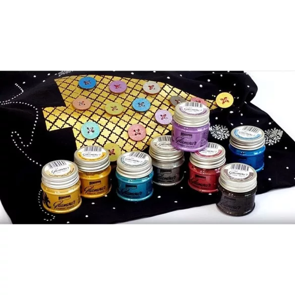 Textilfesték - Pentart Glamour Fabric Paint 50ml - Pezsgő