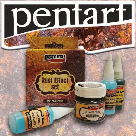 Rozsda-hatás - Pentart Rust Effect set, 3x20ml + 1x120g