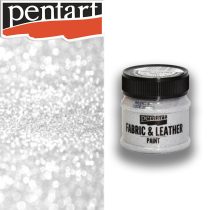 Fabric & Leather Paint - Pentart 50ml - Glitter silver