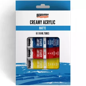 Pentart Creamy Acrylic Paint Set, MATTE, in tube - 6x16ml (and other packaging)