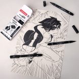 Uni Pin Drawing and Writing Felt-Tip Pens - 5pcs - Manga Shonen