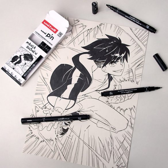 Uni Pin Drawing and Writing Felt-Tip Pens - 5pcs - Manga Shonen