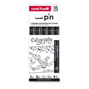 Uni Pin Drawing and Writing Felt-Tip Pens - 5pcs - Calligraphy