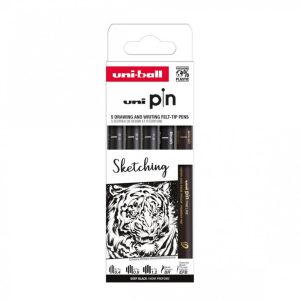 Uni Pin Drawing and Writing Felt-Tip Pens - 5pcs - Sketching