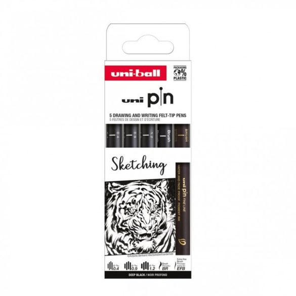 Uni Pin Drawing and Writing Felt-Tip Pens - 5pcs - Sketching