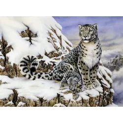 Kifestő készlet akrilfestékkel, ecsettel, gyerekeknek - 30x40 cm - Számos kifestő készlet - Hópárduc