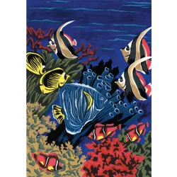   Kifestő készlet akrilfestékkel, ecsettel, gyerekeknek 8 éves kortól - 20x25 cm - Kifestő készlet, 20x25cm - Víz alatti világ