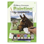 Kifestő készlet akrilfestékkel, ecsettel, gyerekeknek 8 éves kortól - 20x25 cm - Ló felszerszámozva