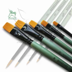 RENESANS Synthetic Gold Taklon Flat Brush Series 1006F (0)