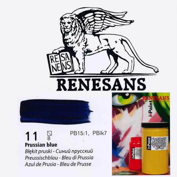 Acrylic paint - Renesans i-Paint Acrylic - 500ml - Prussian Blue