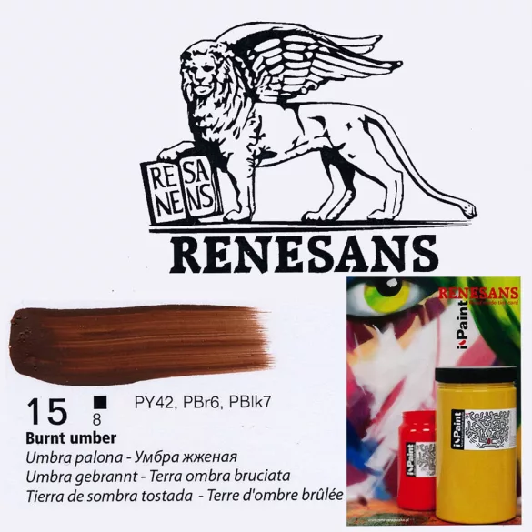 Acrylic paint - Renesans i-Paint Acrylic - 500ml - Burnt Umber