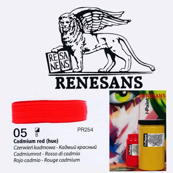 Acrylic paint - Renesans i-Paint Acrylic - 500ml - Cadmium Red 