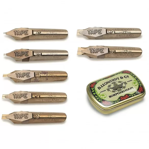 Tollszem, vágottvégű tollhegy csatolt tintatartóval - Manuscript Leonardt Tape Nib - 4mm