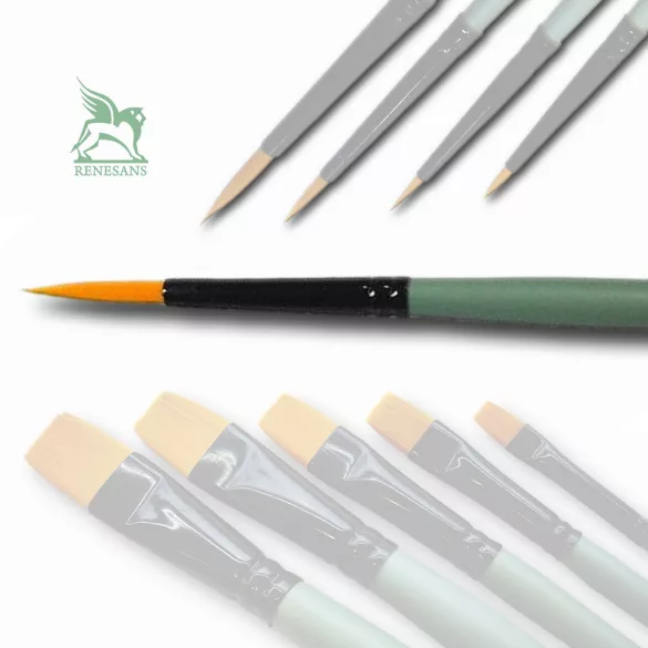RENESANS Synthetic Gold Taklon Round Brush Series J1006R - 9