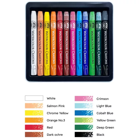 Akvarellkréta-készlet - Mungyo Gallery Watercolor Crayons in Set - 12pcs (és további kiszerelésekben)