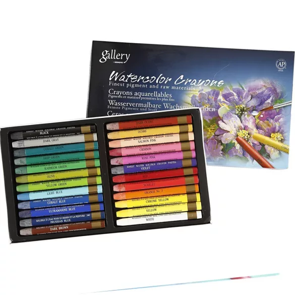 Akvarellkréta-készlet - Mungyo Gallery Watercolor Crayons Set in Cardboard Box - 24pcs