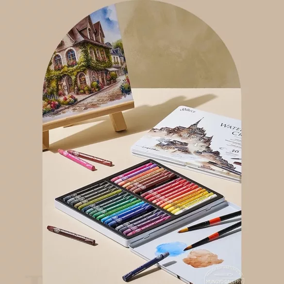 Akvarellkréta-készlet - Mungyo Gallery Watercolor Crayons Set in Cardboard Box - 24pcs