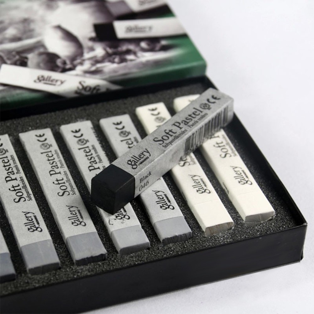 Mungyo Gallery Artists' Soft Pastel Squares Cardboard Box Set of 12 -  Charcoal Black 