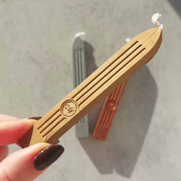 Manuscript Set of Sealing Wax Stick with wick, 3pc - Bronze/Silver/Gold