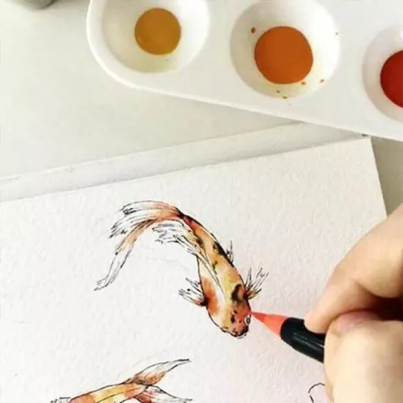 Akashiya Sai Watercolor Brush Pen - Vermilion