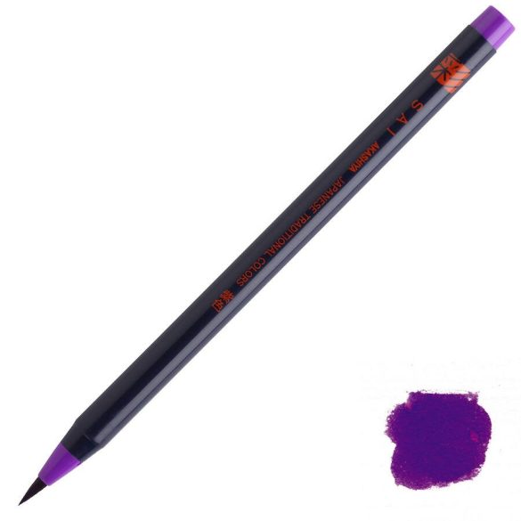 Akvarell ecsetvégű tustoll - Akashiya SAI Watercolor Brush Pen - Japanese Traditional - Purple