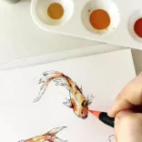Akashiya Sai Watercolor Brush Pen - Yellow Ochre