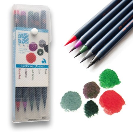 Ecsetfilc készlet - SAI Coloring Brush Pen 5 - ecsetvégű tustoll -Winter