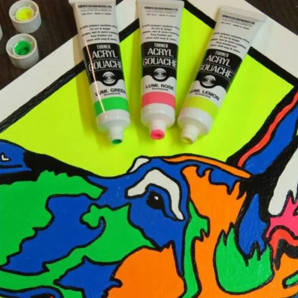 Akrilfesték Luminescent - Turner Acryl Gouache Világító Színek 20ml - Lumi Lemon