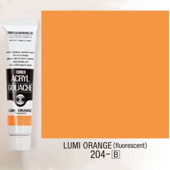 Akrilfesték Luminescent - Turner Acryl Gouache Világító Színek 20ml - Lumi Orange