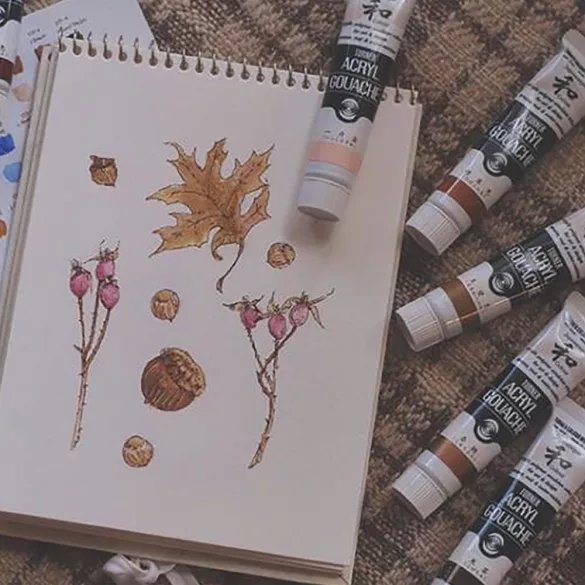 Japanesque Akrilfesték - Turner Acryl Gouache 20ml - Eredeti japán színek -  Olive Green