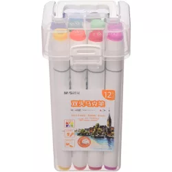   Filckészlet - Twin Type Alcohol-Based Ink Double Tip Art Marker Set (12pcs)
