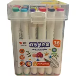 Kétvégű alkoholos marker készlet - Átlátszó füles dobozban - 24 db-os