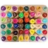 Kétvégű alkoholos marker készlet - Átlátszó füles dobozban - 24 db-os