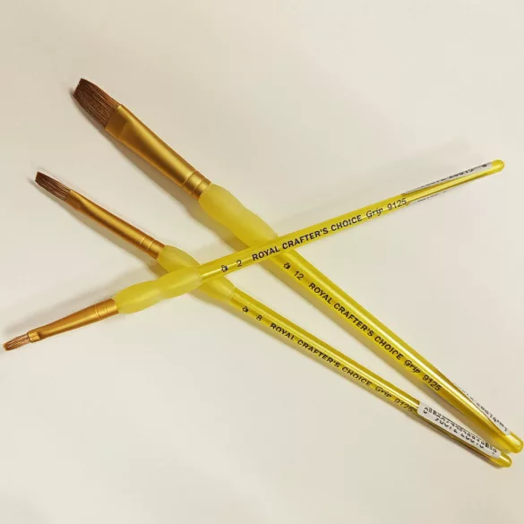 Royal & Langnickel Soft-Grip Crafter's Choice Flat Sabel Paintbrush, Natural Hair - 4