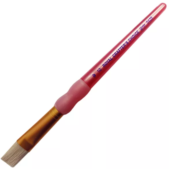 Royal & Langnickel Soft-Grip White Bristle Flat Paintbrush, Natural Hair - 8