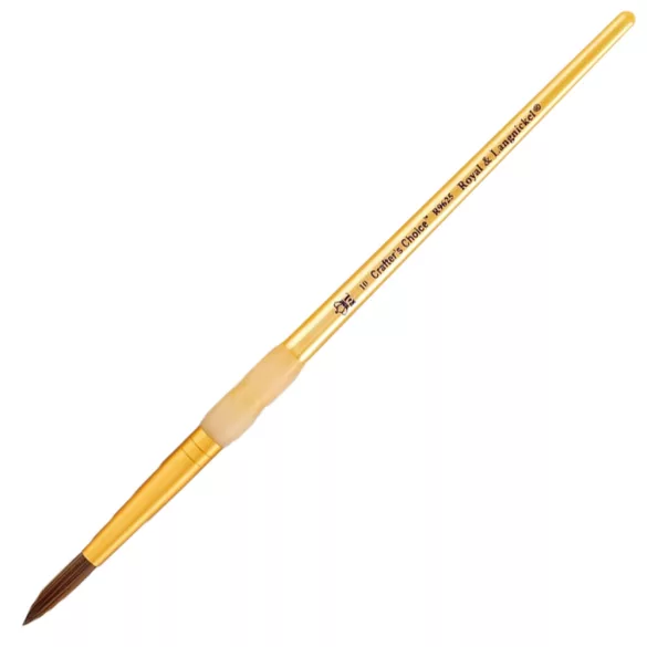 Royal & Langnickel Soft-Grip Crafter's Choice Round Dark Camel Paintbrush, Natural Hair - 10