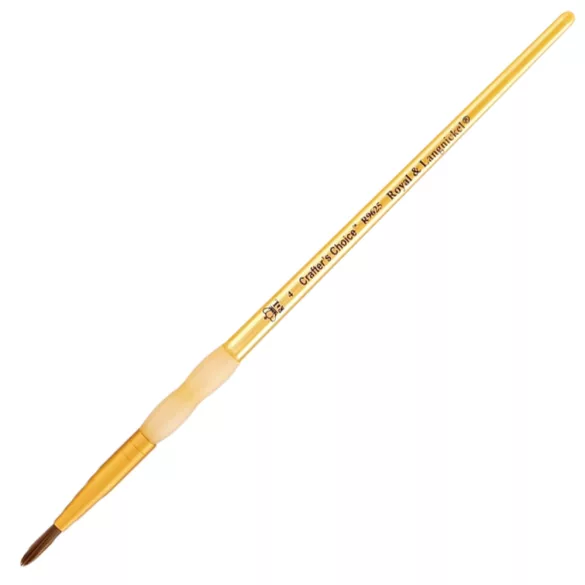 Royal & Langnickel Soft-Grip Crafter's Choice Round Dark Camel Paintbrush, Natural Hair - 4