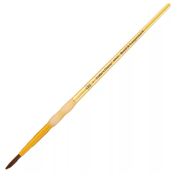Royal & Langnickel Soft-Grip Crafter's Choice Round Dark Camel Paintbrush, Natural Hair - 6