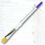 Ecset, szintetikus - Royal & Langnickel Soft-Grip Golden Taklon Flat Brush  - 1/2