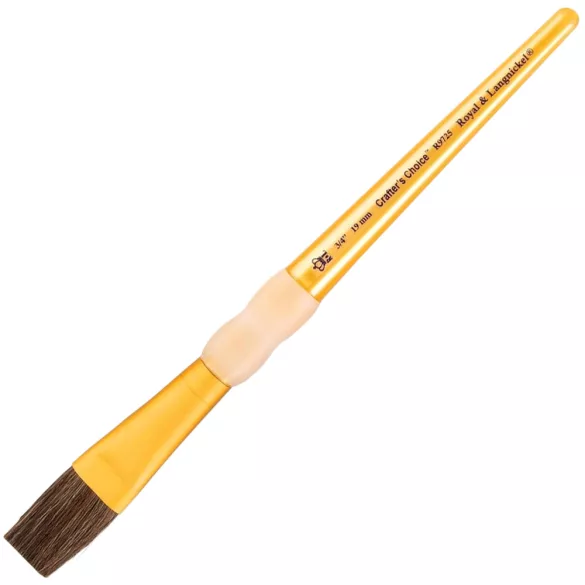 Ecset, szintetikus - Royal & Langnickel Soft-Grip Dark Taklon Flat Brush - 3/4