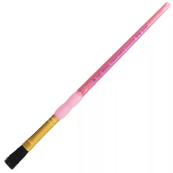 Soft Grip ecset - Lapos ecset, Természetes szőrrel - 1/2-es méret