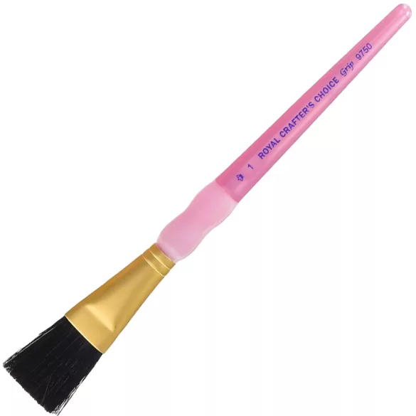 Royal & Langnickel Soft-Grip Black Bristle Flat Paintbrush, Natural Hair - 1